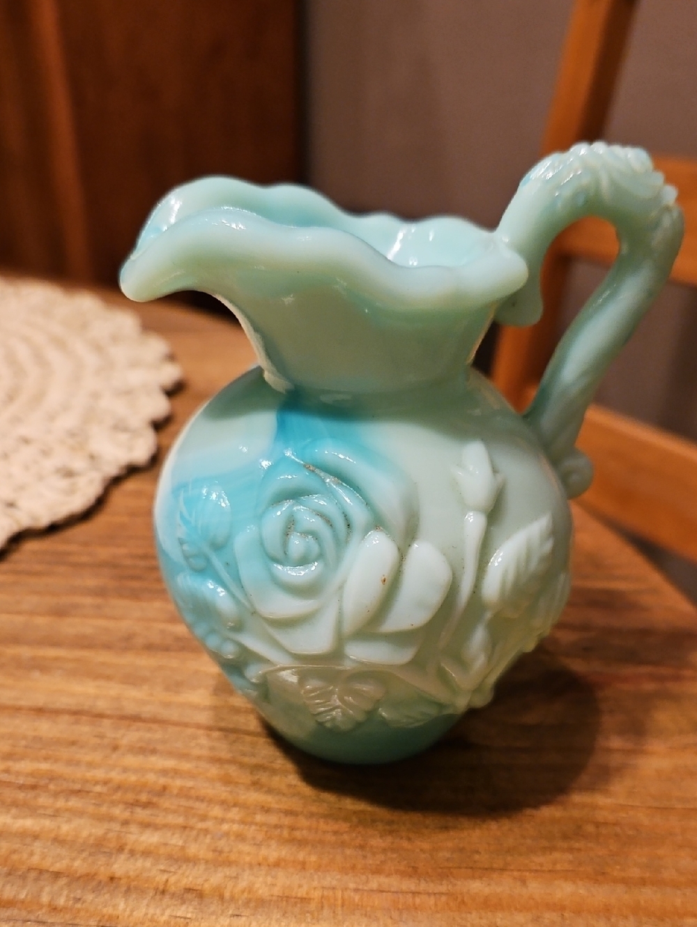 Vintage Avon Decorative Glass Pitcher with Floral